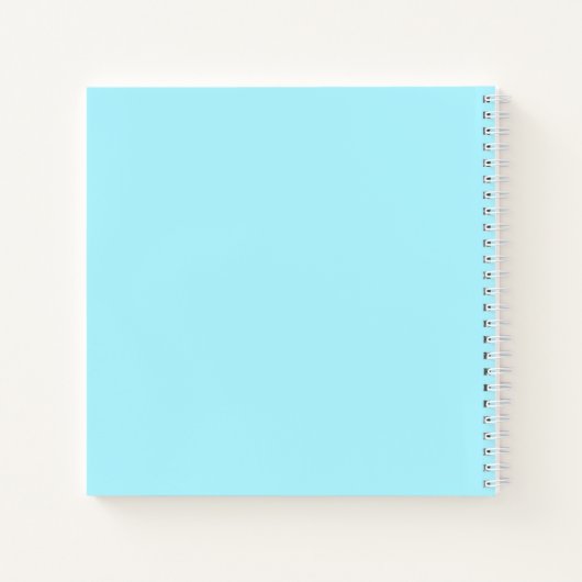Simple Sky Blue Monogram Notitieboek (Achterkant)