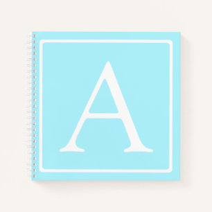 Simple Sky Blue Monogram Notitieboek
