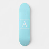 Simple Sky Blue Monogram Persoonlijk Skateboard (Voorkant)
