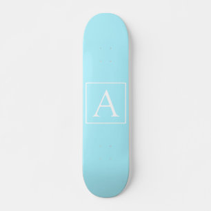 Simple Sky Blue Monogram Persoonlijk Skateboard