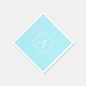 Simple Sky Blue Monogram Servet (Hoek)