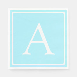 Simple Sky Blue Monogram Servet