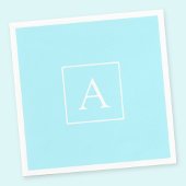 Simple Sky Blue Monogram Servet