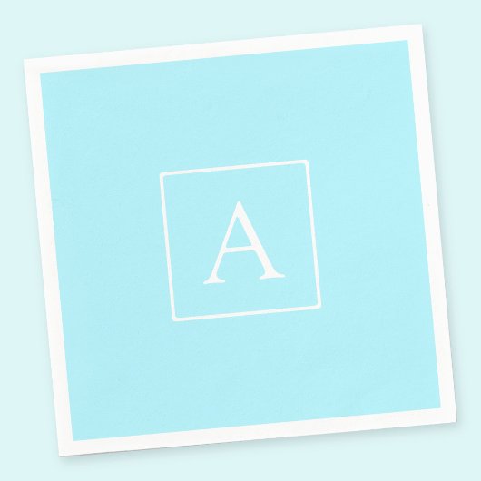Simple Sky Blue Monogram Servet