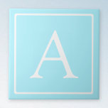 Simple Sky Blue Monogram Tegeltje<br><div class="desc">Bedankt voor je aankoop!</div>