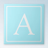 Simple Sky Blue Monogram Tegeltje