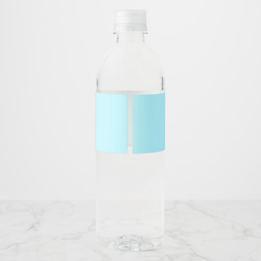 Simple Sky Blue Monogram Waterfles Etiket (Achterkant)