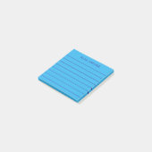 Simple Sky Blue Naam toevoegen Lined Post-it® Notes (Schuin)
