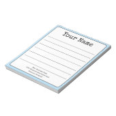 Simple Sky Blue Retro Voeg Jouw naam toe Vol Notitieblok (Linkerzijde)