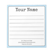 Simple Sky Blue Retro Voeg Jouw naam toe Vol Notitieblok (Voorkant)