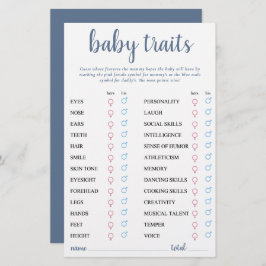Simple Slate Baby Trait | Dusty Blue Keepsake Kaar