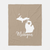 Simple Slate Blue Michigan Home State Map Fleece Deken (Voorkant)