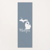 Simple Slate Blue Michigan Home State Map Yogamat (Voorkant)
