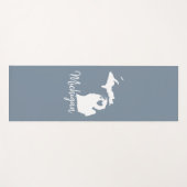 Simple Slate Blue Michigan Home State Map Yogamat (Voorkant (horizontaal))