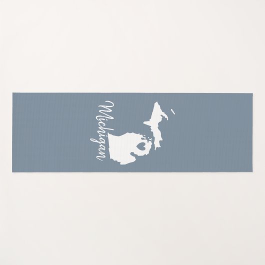 Simple Slate Blue Michigan Home State Map Yogamat (Voorkant (horizontaal))