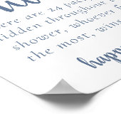 Simple Slate Game | Dusty Blue Custom Hoeveel Poster (Hoek)