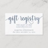 Simple Slate Gift Registry | Dusty Blue voor elk e Informatiekaartje (Voorkant)