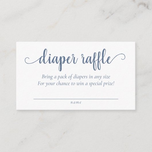 Simple Slate Luier Raffle | Dusty Blue Shower Informatiekaartje (Voorkant)