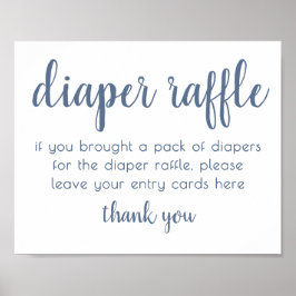 Simple Slate Luier Raffle | Dusty Blue Shower Poster