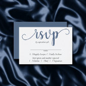 Simple Slate Script | Dusty Blue Entree Choice RSVP Kaartje