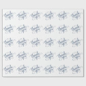 Simple Slate Script | Dusty Blue Hartelijk dank Cadeaupapier (Vlak)