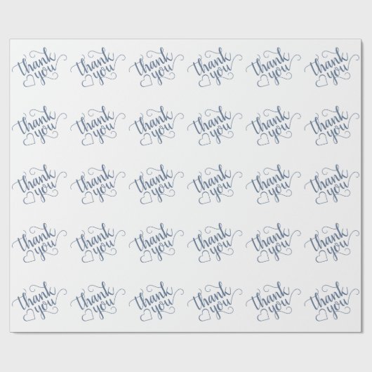 Simple Slate Script | Dusty Blue Hartelijk dank Cadeaupapier (Vlak)