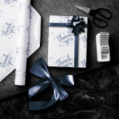 Simple Slate Script | Dusty Blue Hartelijk dank Cadeaupapier