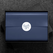 Simple Slate Script | Dusty Blue Hartelijk dank Ronde Sticker