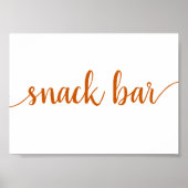 Simple Snack Bar | Fall Orange Any Event Sign Poster (Voorkant)