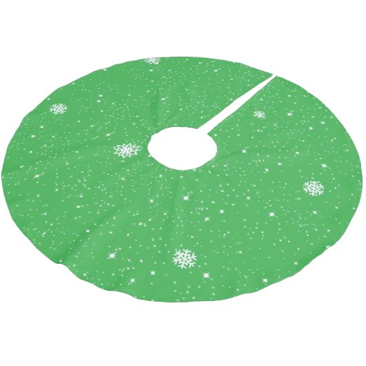 Simple Snow Flakes on LIGHT GREEN Kerstboom Rok (Gekanteld)