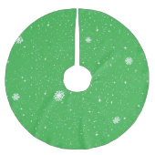 Simple Snow Flakes on LIGHT GREEN Kerstboom Rok (Voorkant)