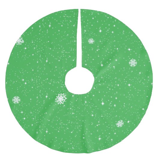 Simple Snow Flakes on LIGHT GREEN Kerstboom Rok (Voorkant)
