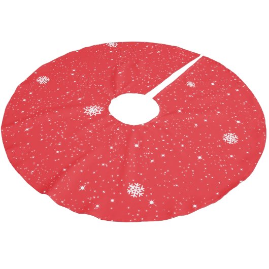 Simple Snow Flakes on RED Kerstboom Rok (Gekanteld)