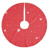 Simple Snow Flakes on RED Kerstboom Rok (Voorkant)