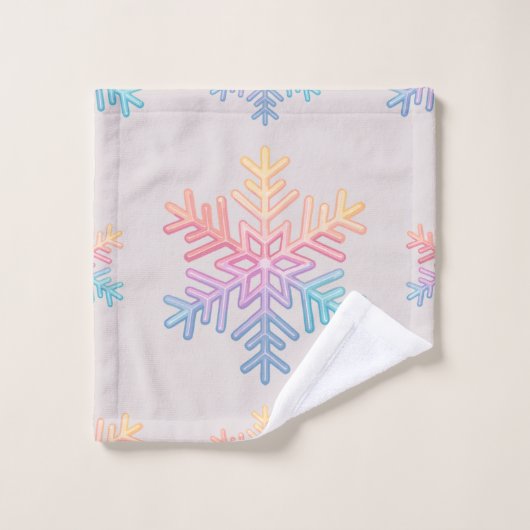 Simple Snowflake Bad Handdoek (Wasdoekje)