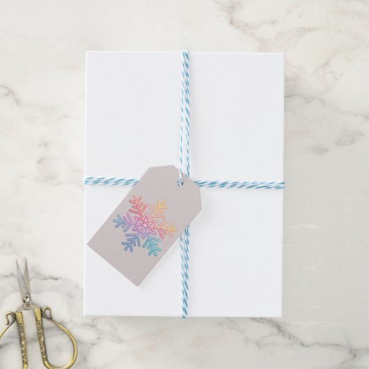 Simple Snowflake Cadeaulabel (Met Touw)