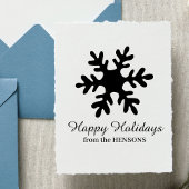 Simple Snowflake Family Name Script Holiday Rubberstempel