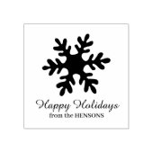Simple Snowflake Family Name Script Holiday Rubberstempel (Afrduk)