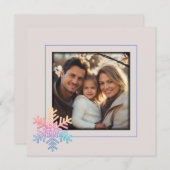 Simple Snowflake Feestdagenkaart (Voorkant / Achterkant)