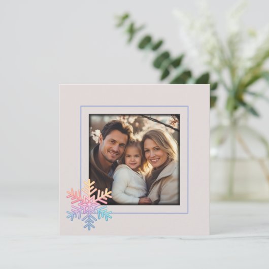 Simple Snowflake Feestdagenkaart (Staand voorkant)
