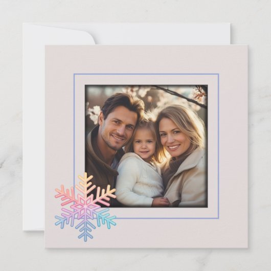Simple Snowflake Feestdagenkaart (Voorkant)
