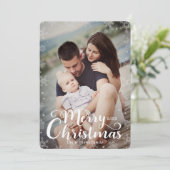 Simple Snowflake Full-Bleed Merry-kerstfoto Feestdagenkaart (Staand voorkant)