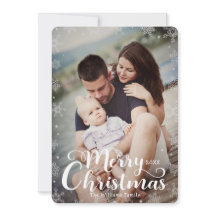 Simple Snowflake Full-Bleed Merry-kerstfoto