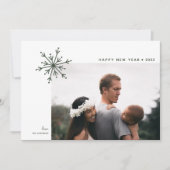 Simple Snowflake Japandi nieuwjaarsfoto Feestdagenkaart (Voorkant)