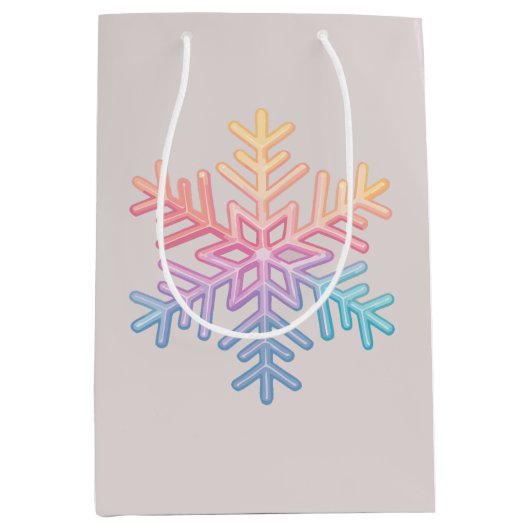 Simple Snowflake Medium Cadeauzakje (Voorkant)