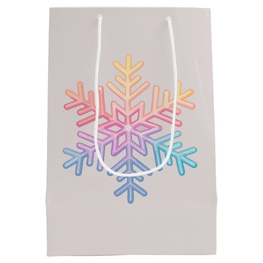 Simple Snowflake Medium Cadeauzakje (Achterkant)