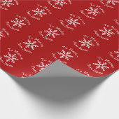 Simple Snowflake on Deep Red Cadeaupapier (Hoek)