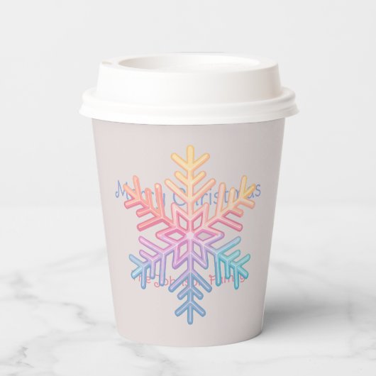 Simple Snowflake Papieren Bekers (Achterkant)