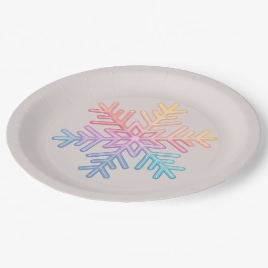 Simple Snowflake Papieren Bordje (Gekanteld)