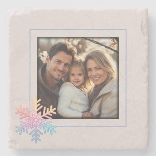 Simple Snowflake Stenen Onderzetter (Voorkant)